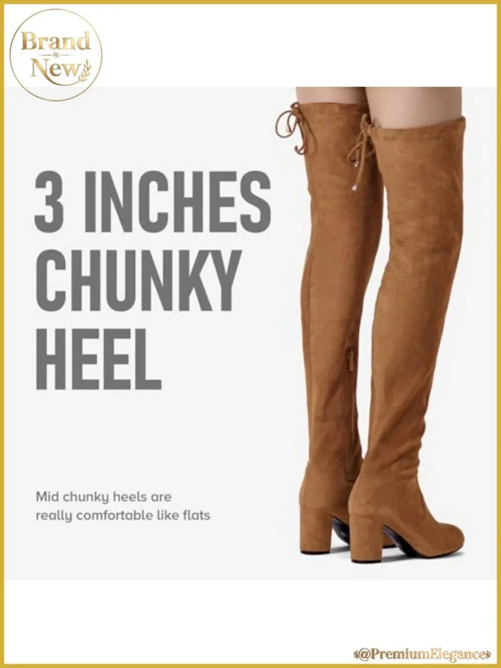 Over-the-Knee Thigh High Block Heel Boots Tie Top